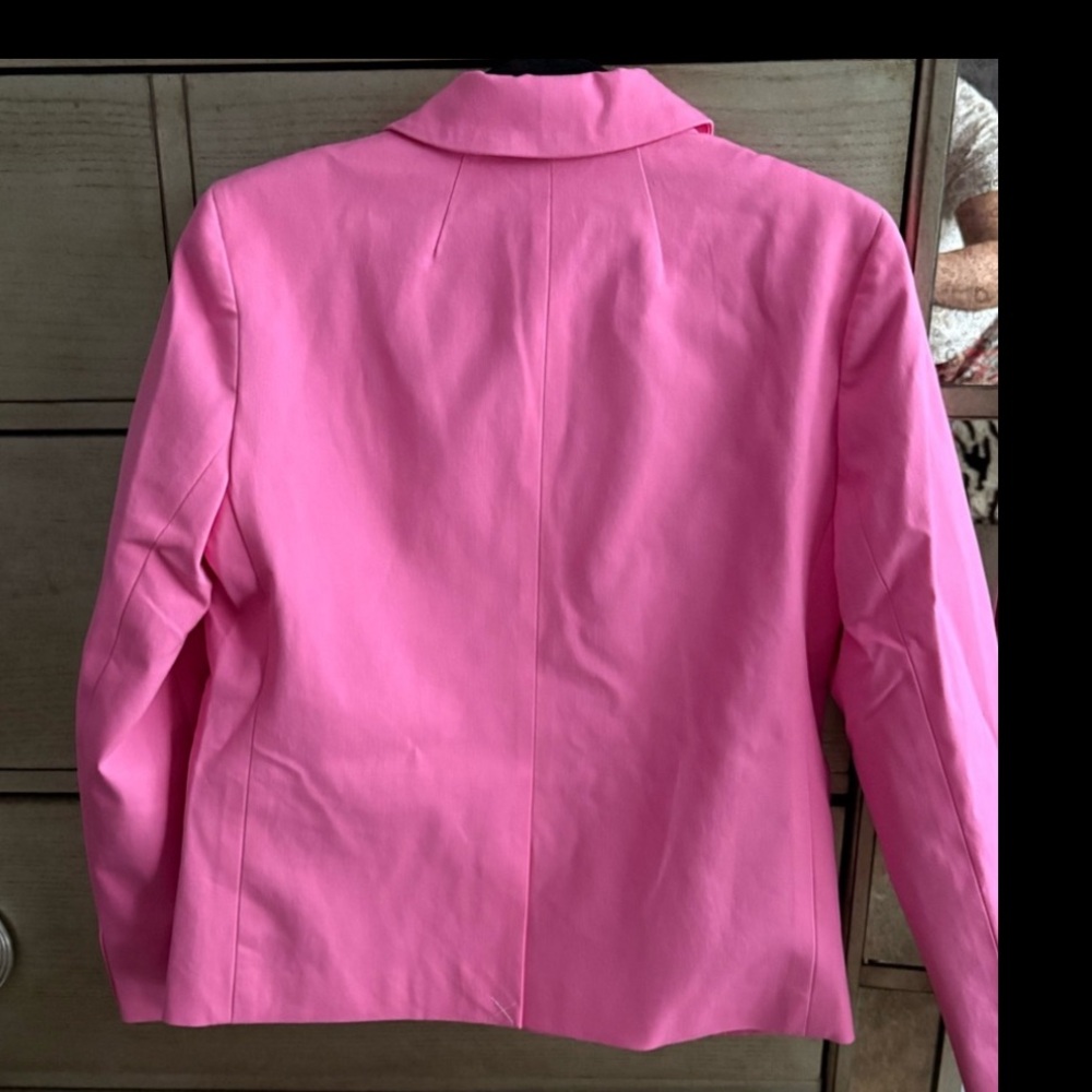 J. Crew Vibrant Pink cotton blend Blazer, size 10, new - Picture 5 of 7